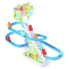 Miracland Dinosaur Slide Escalator Toy, Dino Track Slide Toy with Music and Lights