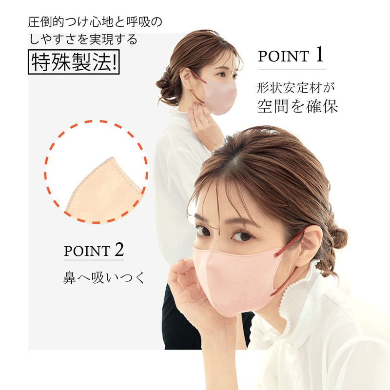 [ＬｉｌｙＮａ] カケンテスト済・流行りのバイカラーマスク３Dマスク 20枚 立体マスク 不織布 血色マスク 不織布マスク バイカラー マスク カラー