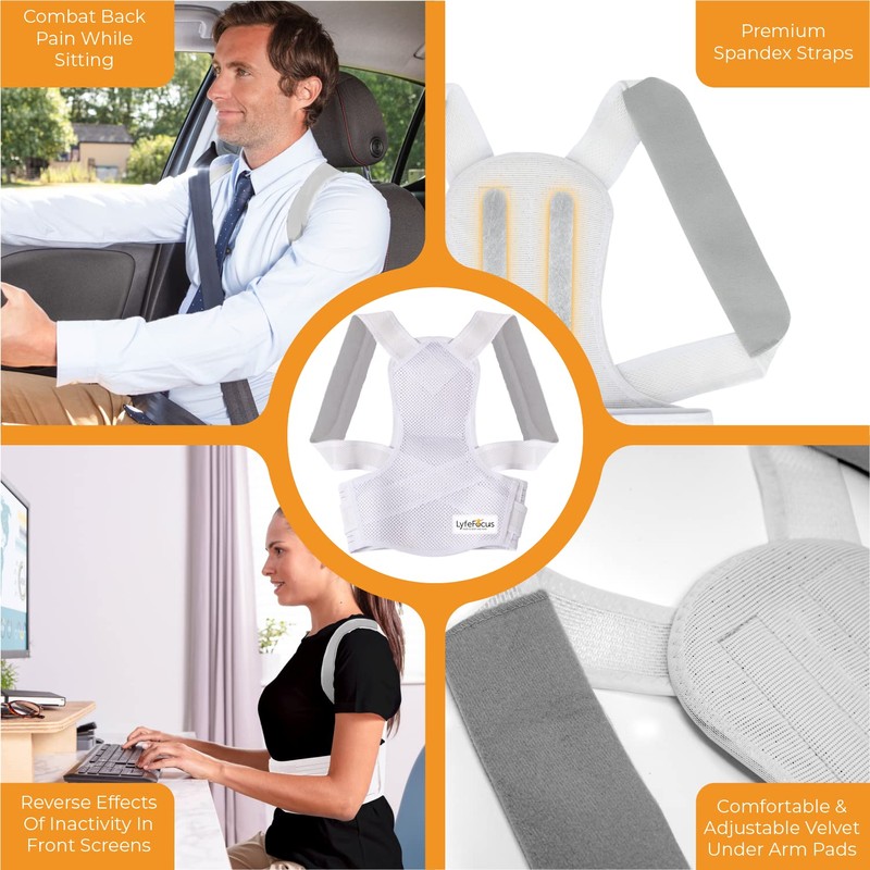 LyfeFocus S1 Premium Invisible Breathable Back Posture Corrector for Men