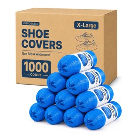 1000 Pack Shoe Covers Disposable, X-Large CPE Waterproof Boot Booties Covers Compact Roll for Home Cleaning, Real Estate, Indoors, Cleaning Crews, Open House Floor Protection, Fits Most(500 Pairs)