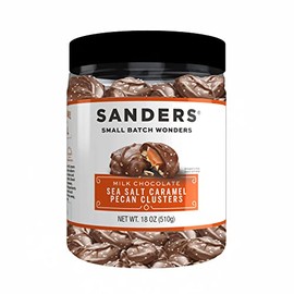 Sanders Milk Chocolate Sea Salt Caramel Pecan Clusters - 18 oz Tub