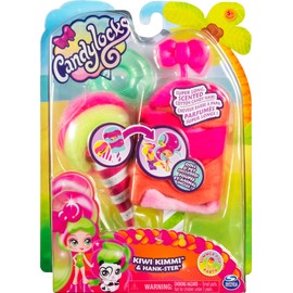 Candylocks 2-Pack, Kiwi Kimmi 7.5-cm Scented Collectible Doll and Pet with Accessories