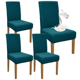 Granbest Premium Waterproof Dining Room Chair Covers, Set of 4, Stretch High Back Chair Covers, Slipcover for Dining Room, Removable Chair Protection for Banquet, Kitchen, Party (Set of 4, Blue Green)