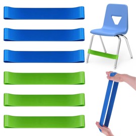 Pack of 6 Stretchy Chair Bands for Children, Fidget Resistance Bands, Latex Fitness Bands for Yoga, ADHD Toys for Children for Home, School, Improves Concentration in the Classroom