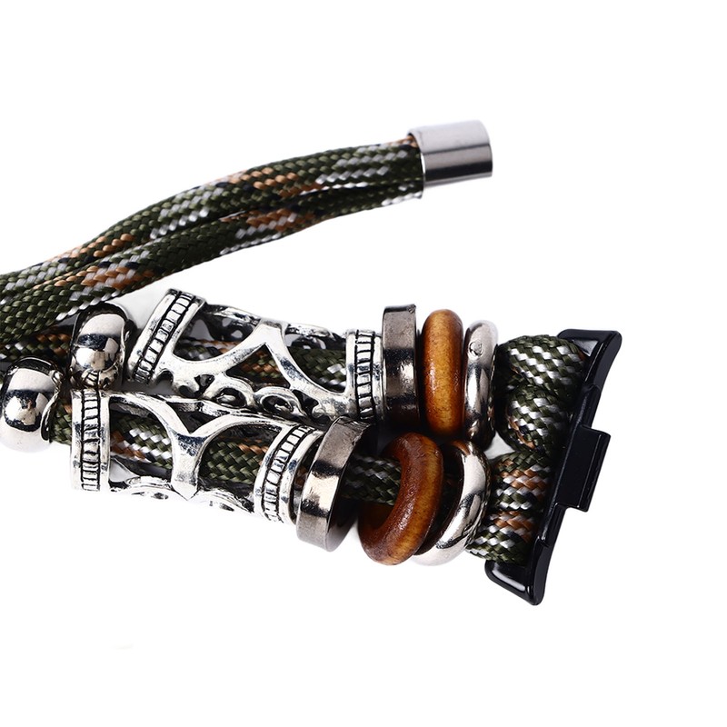 Smart Bracelet Strap Adjust Size Beaded Ethnic Style Replacement Wristband