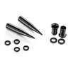 D.Bella 14G-00G 36 pcs Black Ear Gauges Stretching Kit Tapers