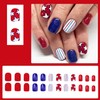 24Pcs Independence Day Press On Nails Short 4th Of July