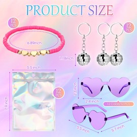 Geiserailie 48 Pcs Popular Singer Party Favors Era Friendship Gifts Set, Beaded Bracelets Sunglasses Keychain for Birthday(Multiple Colors)