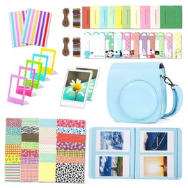 Nchdewui Instant Camera Accessories Compatible with Instax Mini 12, Instant Camera Accessory Set, Beautiful Gift Set Including Camera Bag, Photo Album, Photo Frame, Photo Sticker, etc, blue