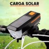 Importeek Lampara Led Bicicleta Recargable Usb Solar Delantera Timbre