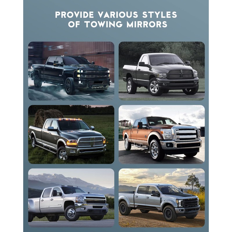 OCPTY Pair Set Power Adjusted Heated View Towing Mirrors for