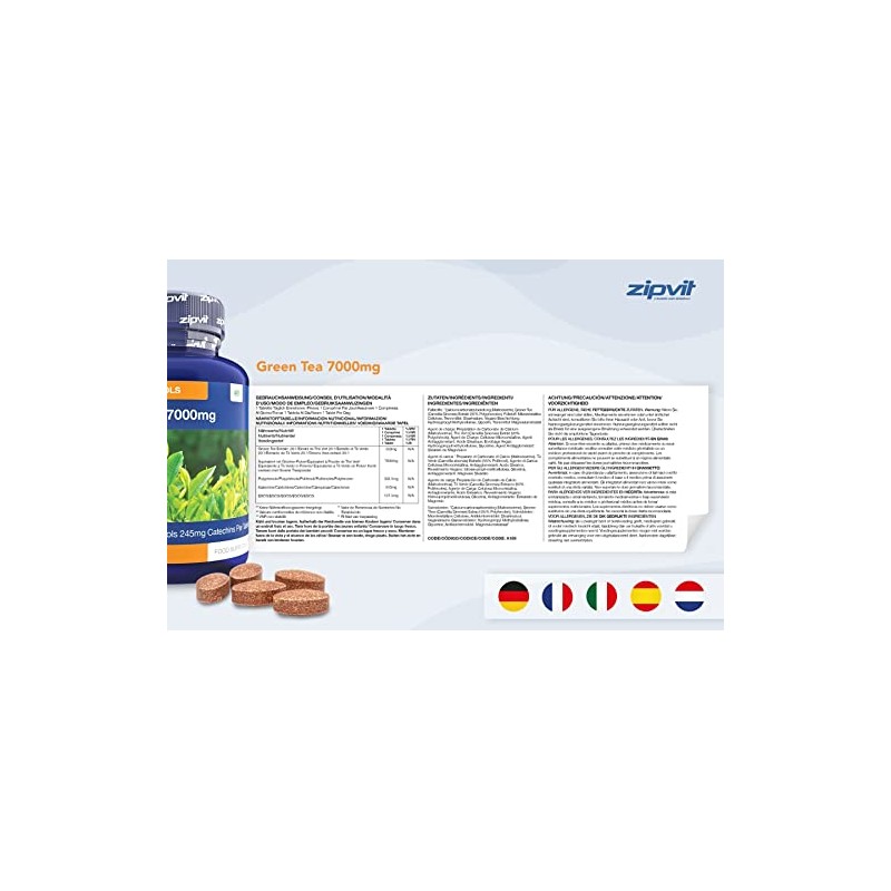 Green Tea Extract 7000mg Antioxidant, 95% Polyphenols. 90 Vegan Green
