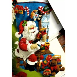 Bucilla DIY Bucilla Santa In the Workshop Toys Christmas Felt Stocking Kit