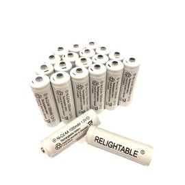 RELIGHTABLE AA Size NiCd AA 1000mAh 1.2V Rechargeable Batteries for Solar Lamp Solar Light (20-PCS AA 1000mAh)