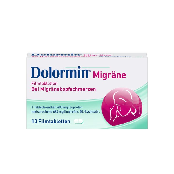 Dolormin Migräne Filmtabletten bei Migränekopfschmerzen, 10 pcs. Tablets