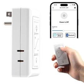 Plug in Dimmer, Wireless Dimmer Plug with Remote, Digital Plug Light Switch for Lamp Compatible with Alexa, for Dimmable LED/CFL Lights and Incandescent/Halogen