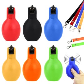 YMTWSRY Pack of 6 Hand Whistles Sports Loud Emergency Set Sports Whistles with Whistle Lanyard Referee Whistle Hand Squeeze Whistles for Sports Teachers Dog Training