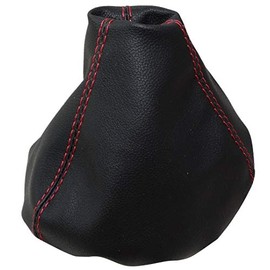 AERZETIX: Gear Stick Gaiter Faux Leather Black with Red Stitching