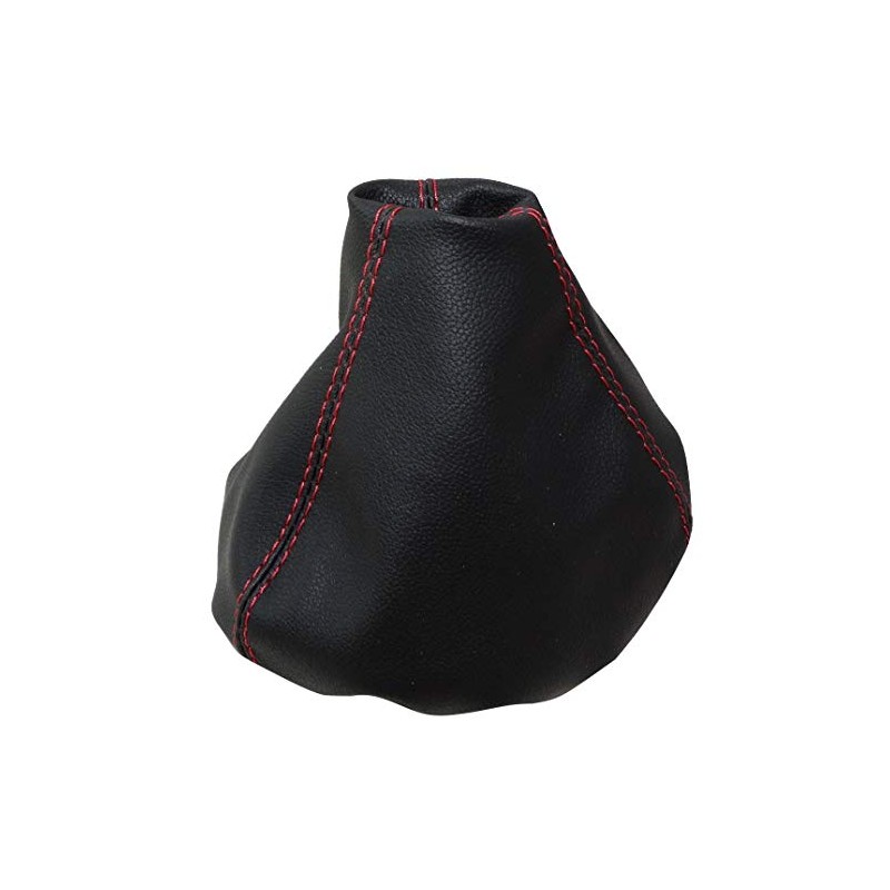 AERZETIX: Gear Stick Gaiter Faux Leather Black with Red Stitching