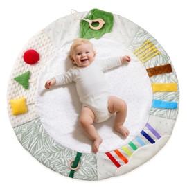Macabaka Montessori Baby Play Mat for Early Learning, Tummy Time Playmat, Activity Mat with 5 Development Zones, for Motor Skills & Sensory Development, Baby Essentials Gift