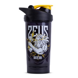 Shieldmixer Hero Pro Classic Shaker Zeus - BPA-Free - Gym Accessories - Protein Shaker - Fitness Water Bottle - Black - 700 ml
