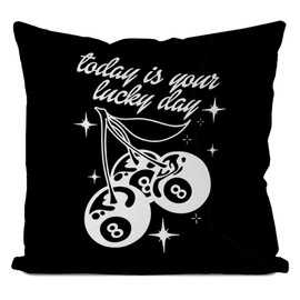 IWXYI Lucky Cherry Pillow Covers - 8 Ball Pillow Covers 18x18, Trendy Cherry Throw Pillow Covers for Couch Bed Bedroom Dorm Kids