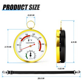 MEANLIN MEASURE Sauna Thermometer Fahrenheit and Hygrometer 2-in-1, Wall Mounted Humidity Temperature Monitor with Lanyard for Steam Sauna Box, Indoor Sauna Room, Bathroom, Kitchen