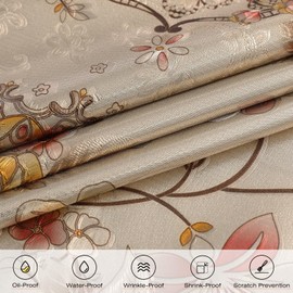 FAVE Peony Gold Tablecloths Vinyl Tablecloth for Kitchen Dining Table Wipeable PVC Tablecloth Cover for Rectangle Table for Wedding, Banquet, Birthday, Party, Restaurant (Gold,54”x54”