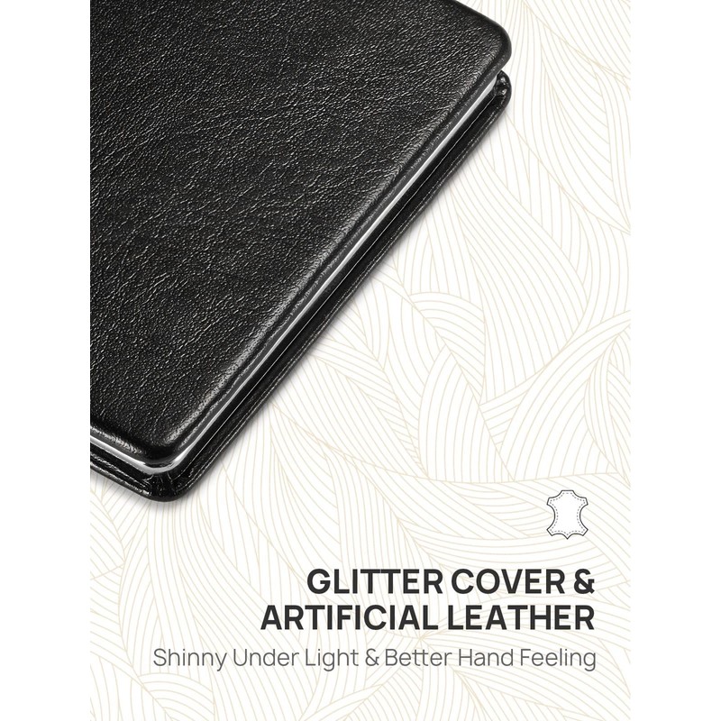 OMIRO Compact Mirror, Classical PU Leather 1X/3X Magnification, Ultra Portable