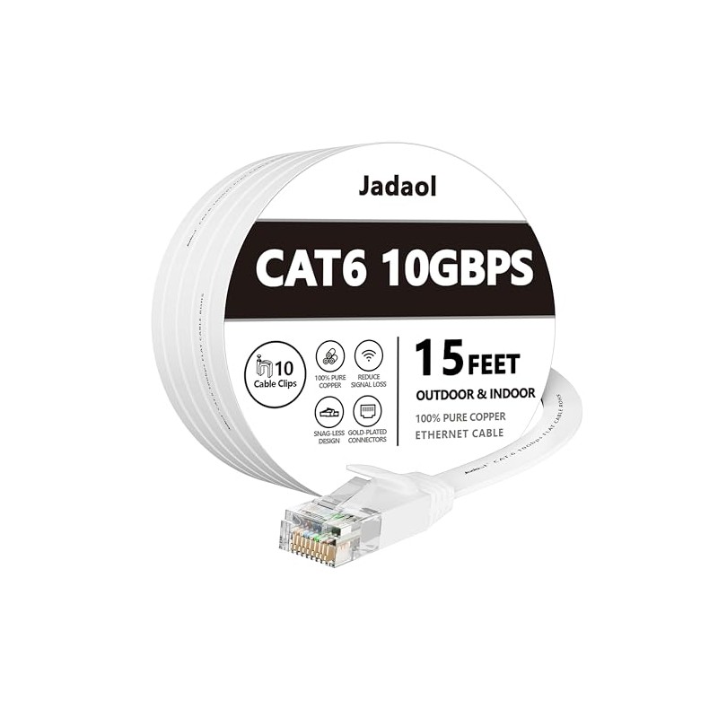Cable Ethernet Cat 6 de 15 pies, para exteriores e