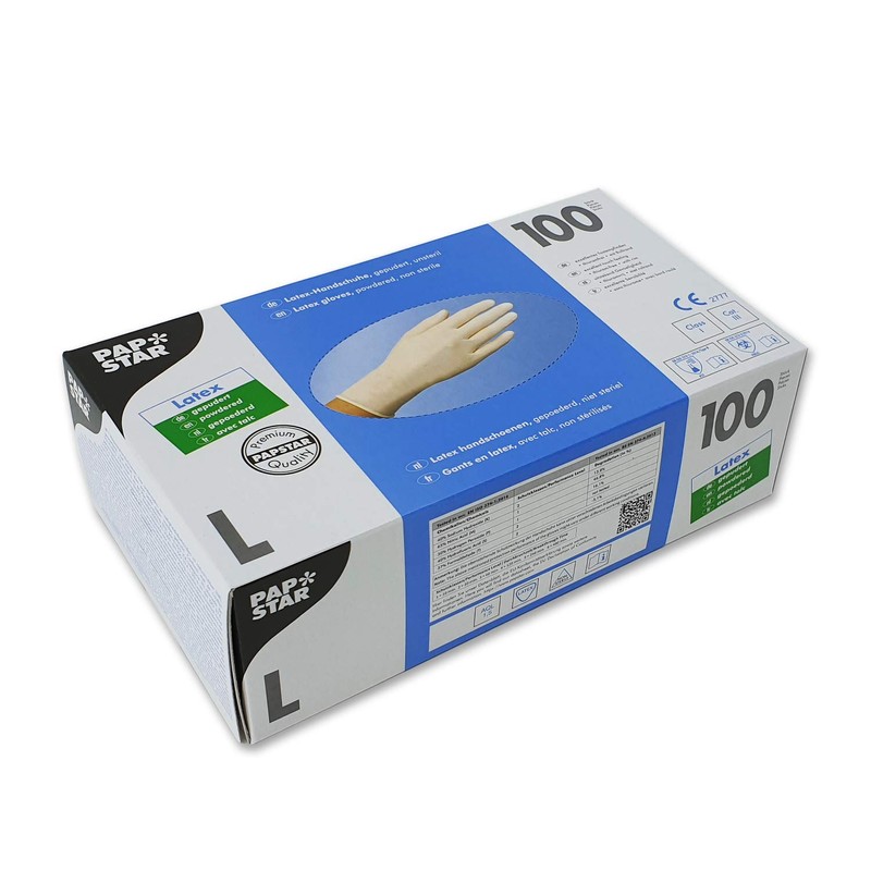 Papstar Latex Gloves, White l