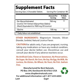 Best Naturals DGL Chewable 380 mg & Mastic Gum 500 mg