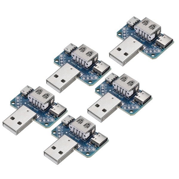 MECCANIXITY 5 Pcs 4Pin USB Adapter Board Micro Type-C Male