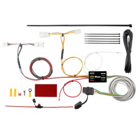 MECMO Arnés de cableado de remolque plano de 4 vías para Toyota RAV4 2006-2012, con convertidor de luz trasera accionado, conector en T simple enchufable, cableado de enganche de remolque plano de 4 polos