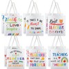 Aliceset 12 Pcs Teacher Appreciation Gifts Teacher Canvas Tote Bags