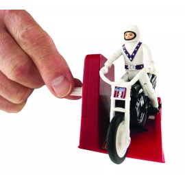 Super Impulse WORLDS SMALLEST Evel Knievel Stunt Cycle Toy- Energizer Launcher-Trail Bike