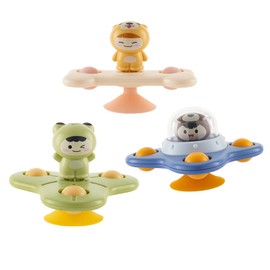 Hundredmore 3PCS Suction Cup Spinner Toy for Baby 12-18Months, Bath Toys for Toddlers 1-3, Boys and Girls 1st Birthday Sensory Toys Gifts
