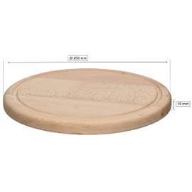 KOTARBAU® Round Chopping Board Diameter 25 cm Wooden Board for Cutting Cheese Bread Serving Food