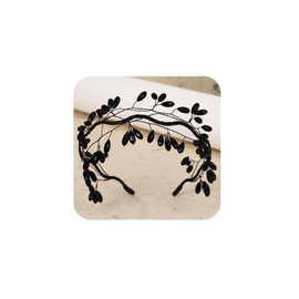 BERYUAN Boho Rhinestone Hair Tiara Gothic Rhinestone Beads Wedding Hair Crown Handmade Rhinestone Tiara for Wedding Women Bridal Hair Piece for Women (black)