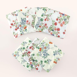 HOULIFE Handkerchiefs for Women Soft Cotton Handkerchief for Women Floral Handkerchief for Women Vintage Handkerchief Floral Handkerchief, Colour: 1-8 pieces, m