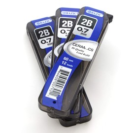 B BAZIC PRODUCTS 12 ct. 0.7 mm Ceramics Mechanical Pencil Leads (3/Pack) (792)