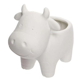 Baker Ross FE548 Farm Animal Ceramic Flower Pot for Painting, Pack of 3, for Children to Decorate and Crafts