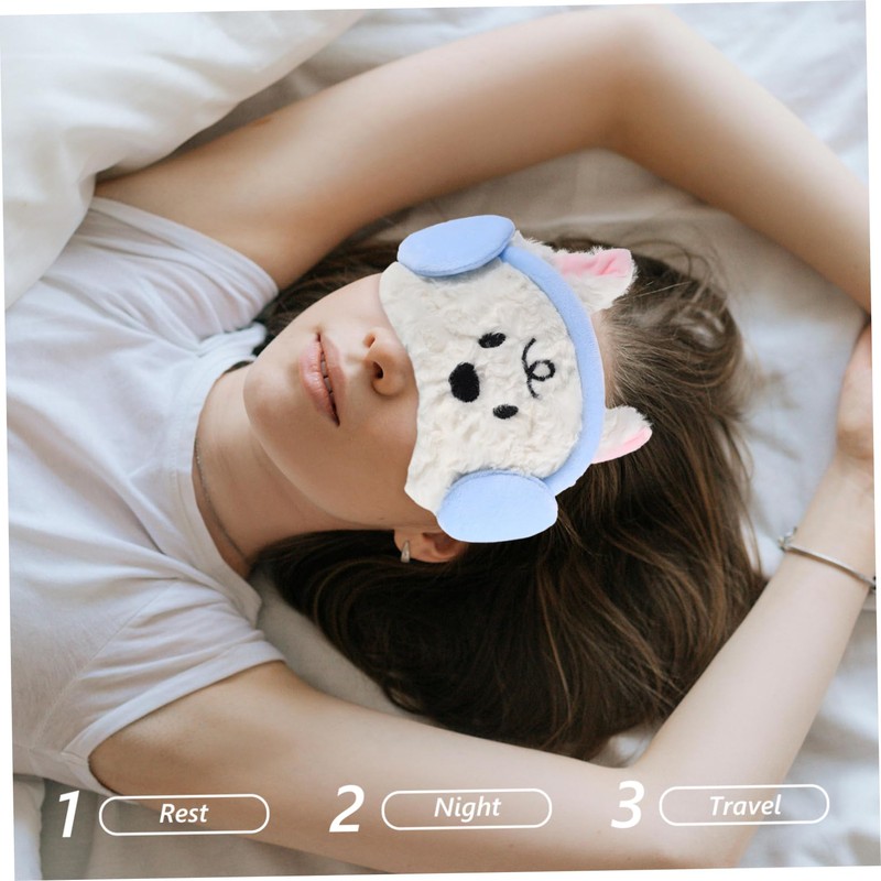 Baluue Cute Cartoon Sleeping Eye Mask for Women Breathable Blindfold