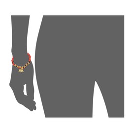 Gold Elephant Charm Stretchy/Adjustable Bracelet for Women Symbol of Prosperity & Happiness — 6.5” - 7.5” - w/Meaningful Huayruro Seed Beads - Gifts for Mom, Daughter, Sister, Teenager