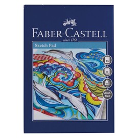 Faber-Castell Creative Studio Sketch Pad, A5, Acid Free Gummed Paper Pad 100 GSM, 50 Sheets For Graphite, Coloured Pencils, Charcoal, Sketching, Arts, Craft, Home And School