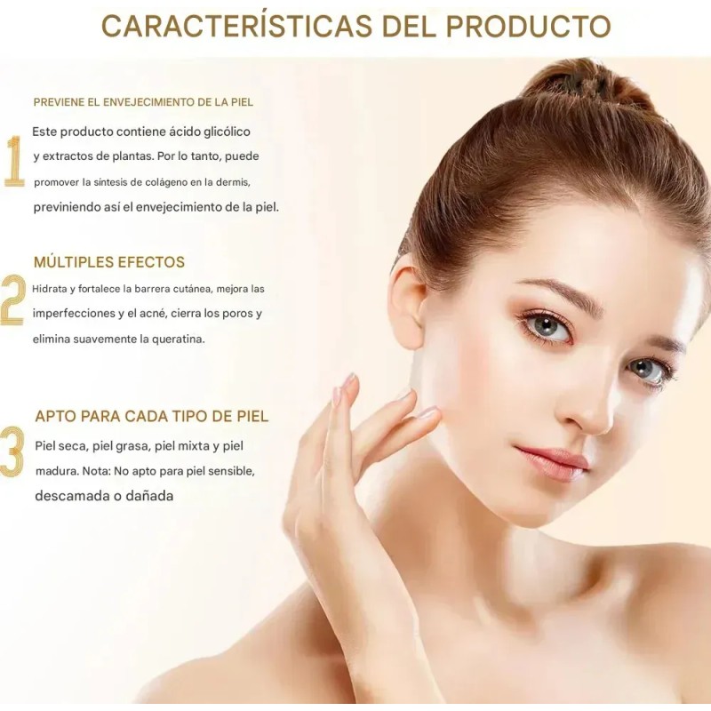 Glycolic Acid Tónico Sérum Ácido Glicólico 7% Rostro 240ml Día/Noche