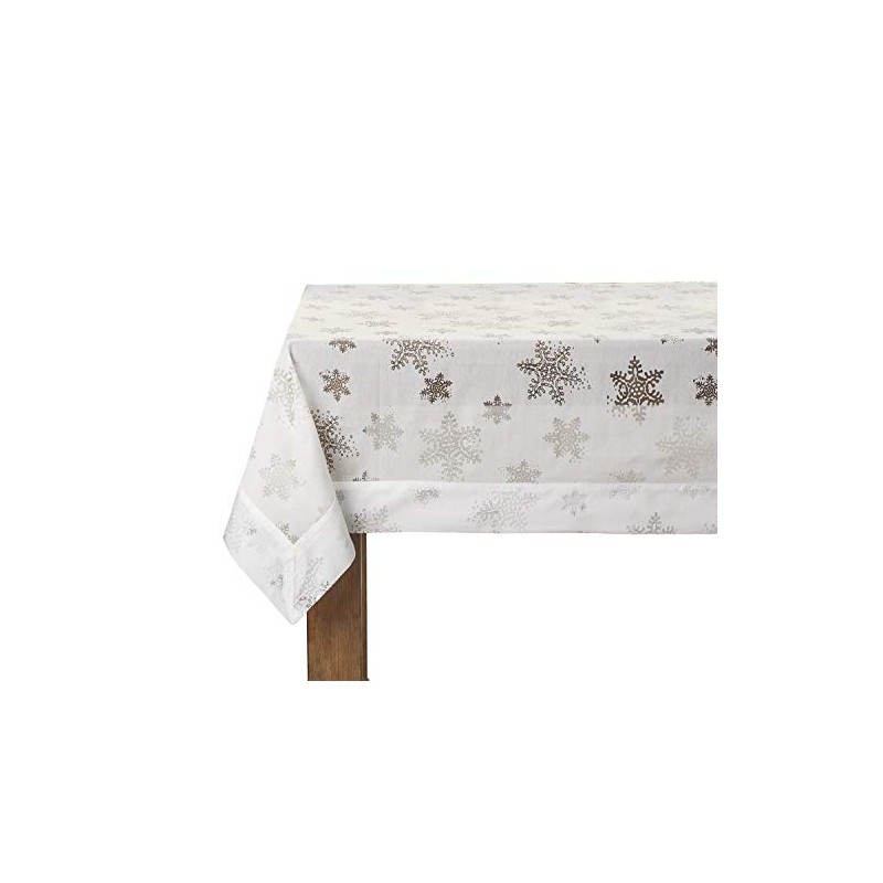 Fennco Styles Burnout Snowflake Holiday Tablecloth