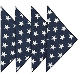 Cloth Napkins for 4th of July Party Decorations, Election Party Napkins, Table Linens Cotton Linen Napkins Set of 4, Stars, 18" x 18"