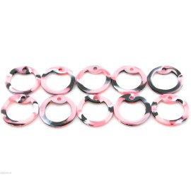 Pack of 10 Pink Camo Military Army ID Dog Tag Rubber Silicone Silencers