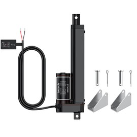 Justech 12V Heavy-Duty Linear Actuator 225lbs/1000N-6inch/150mm Silent IP65 Electric Actuator with Brackets for Electric Windows, RV Adjustments, Solar Trackers, Industrial Machinery, Black